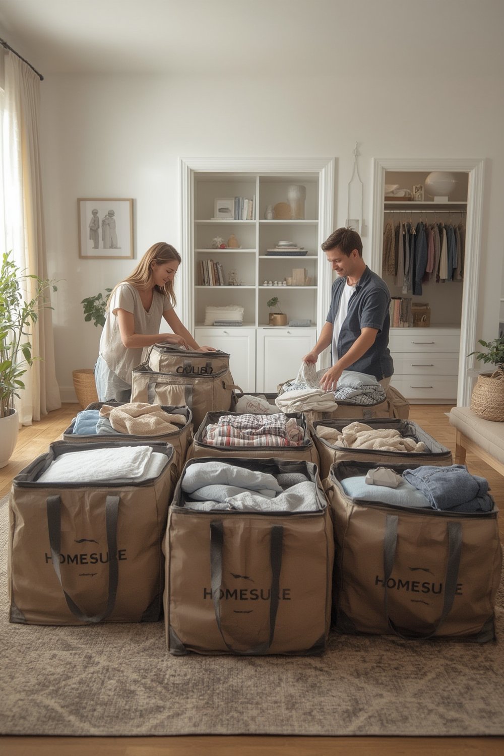 Moving Bags: 8 Ultimate Steps For Simple Storage Solutions 2026 1 HOMESURE moving bags being used to store clothes and blankets