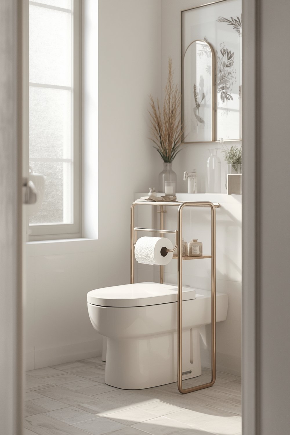 Toilet Stand: 5 Ultimate Solutions For Best Small Bathroom Storage In 2026 1 AOJEZOR toilet stand in a modern bathroom setting