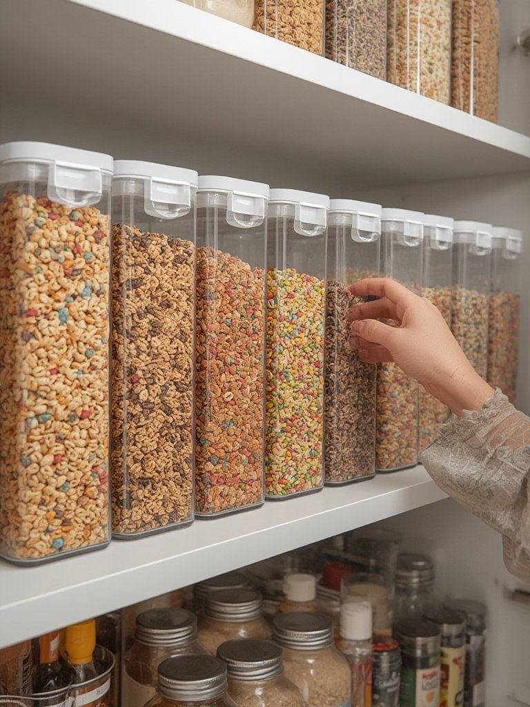 Airtight storage seal on the Rubbermaid cereal container