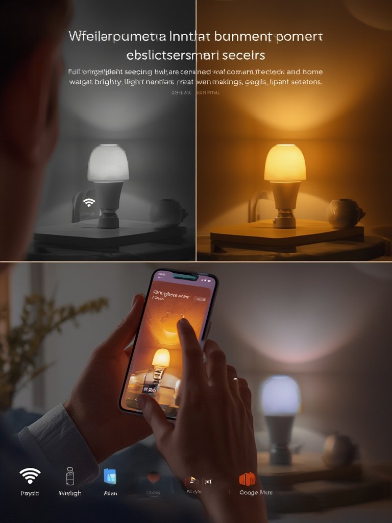 A woman using voice control on a smart speaker to control her alexa light.