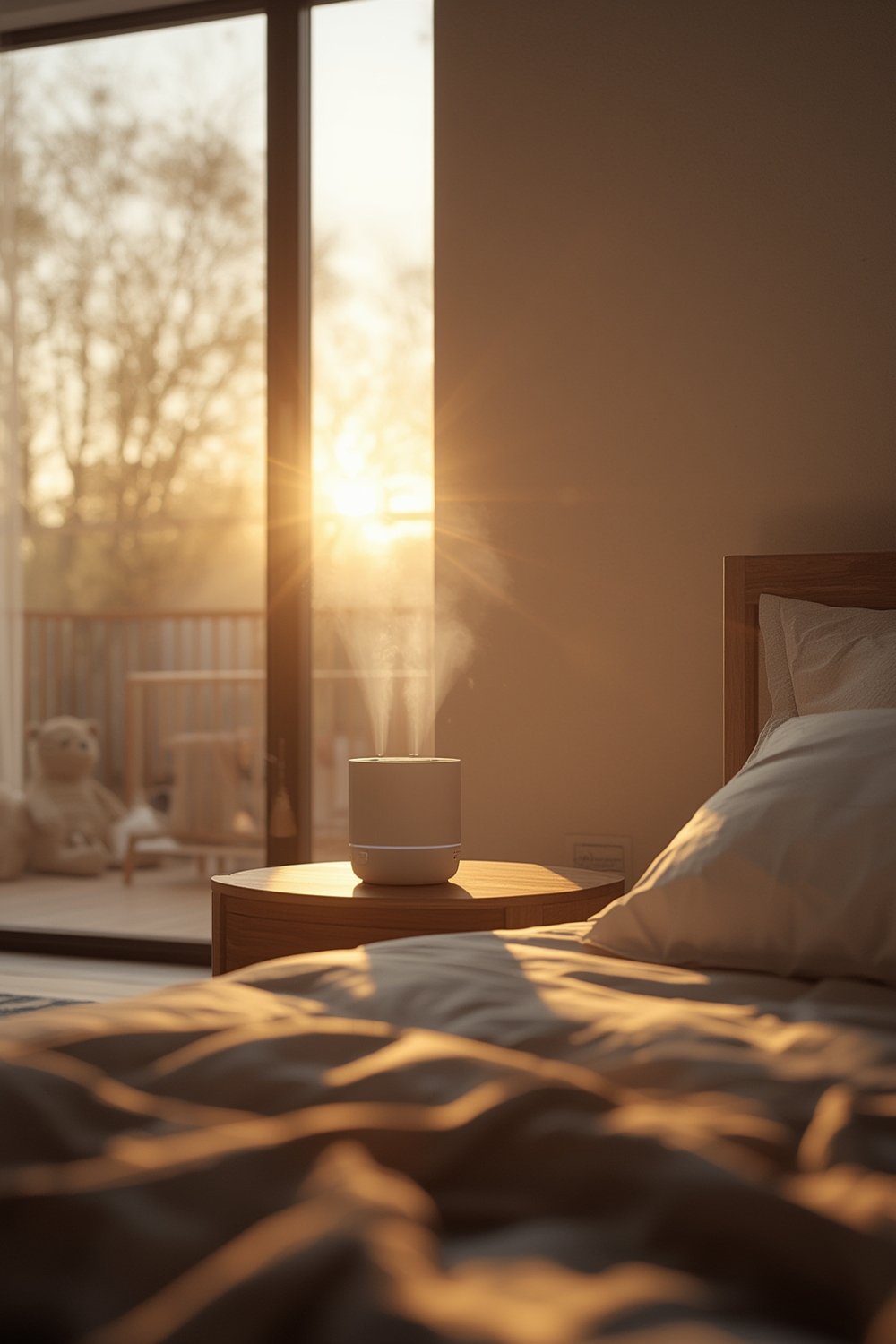 Cool Humidifier: 7 Ultimate Secrets For Amazing Comfort In 2026 1 The raydrop cool humidifier on a modern nightstand emitting a gentle mist.