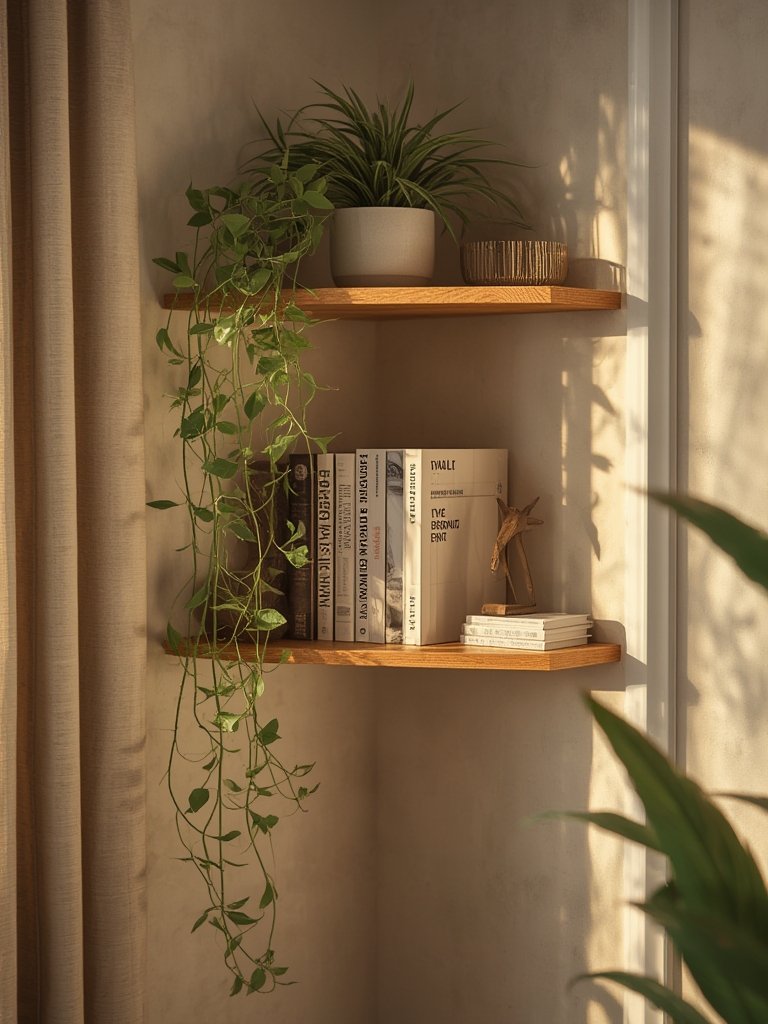 Corner Shelf: 5 Ultimate Steps For An Amazing 2026 Home 2 Close-up of the white floating bookshelf showing its curved design.