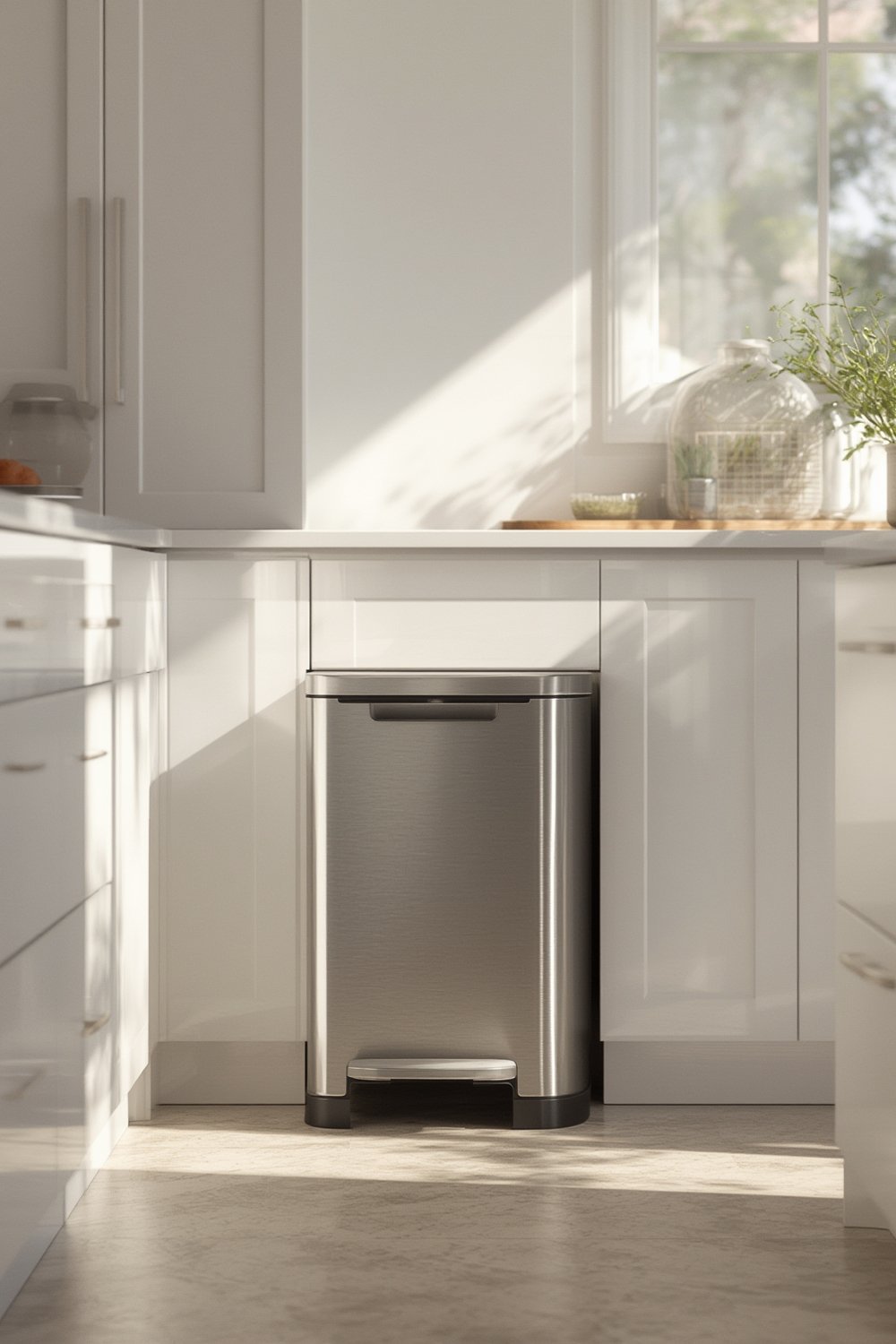 Kitchen Trashcan: 10 Ultimate Steps For Amazing Organization In 2026 1 simplehuman cream plastic kitchen trashcan in a modern kitchen setting