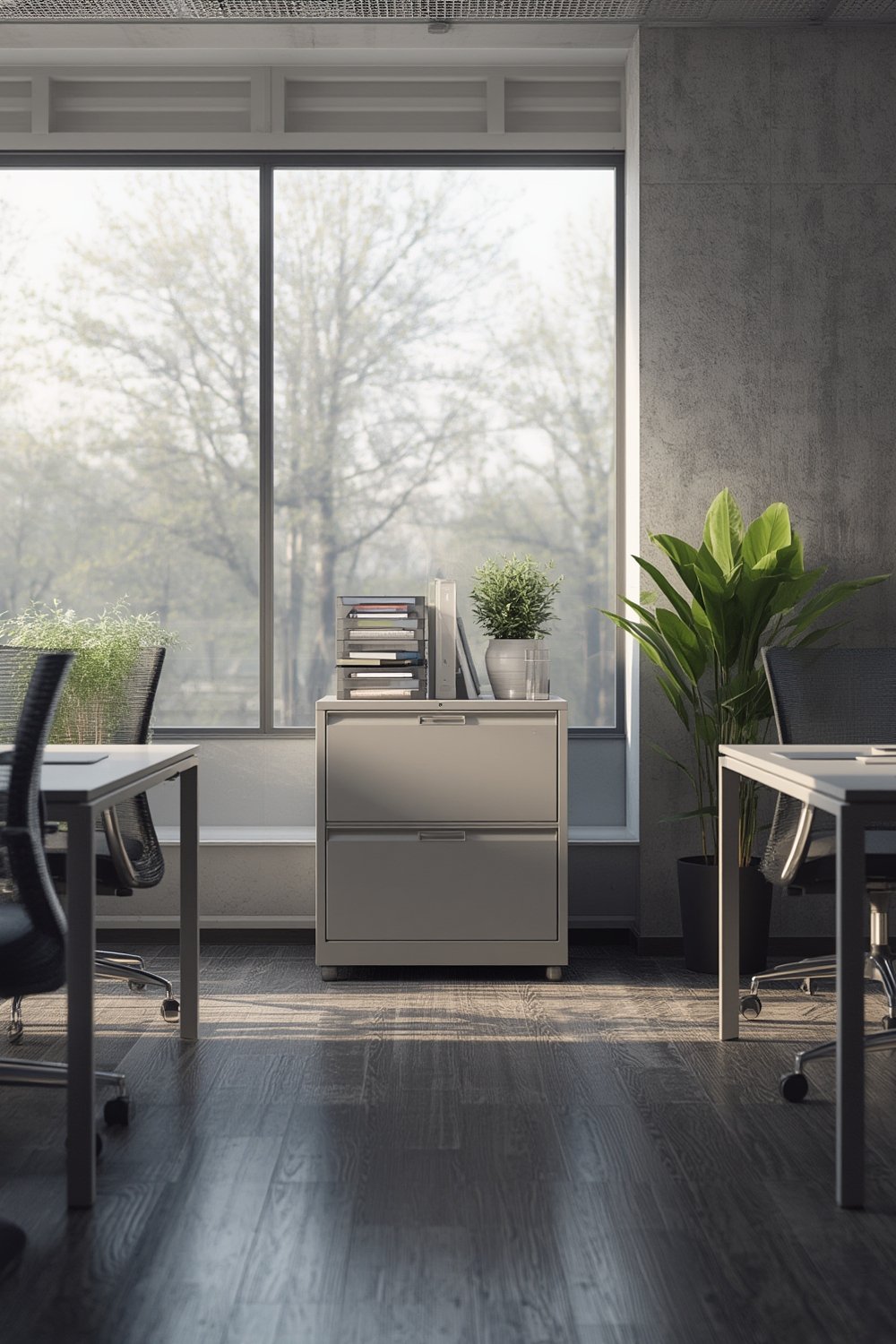 Locking Cabinet: 7 Ultimate Steps For Best Organization In 2026 1 A white two-drawer locking cabinet shown in a modern home office.