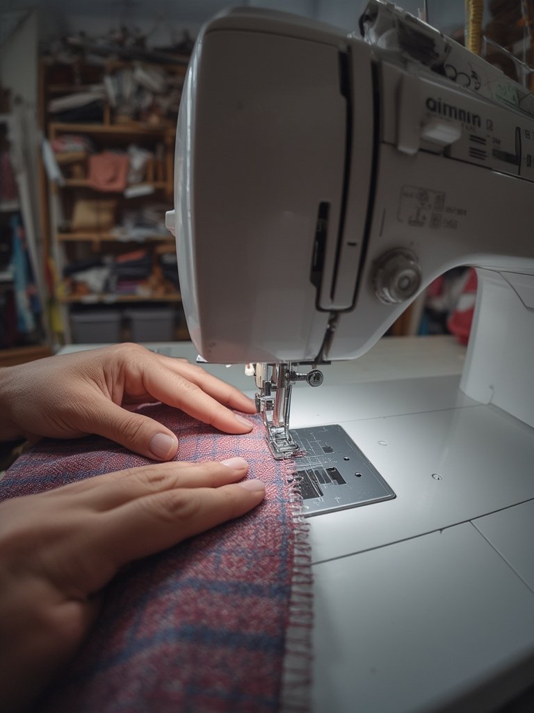 overlock machine showing the color-coded threading paths