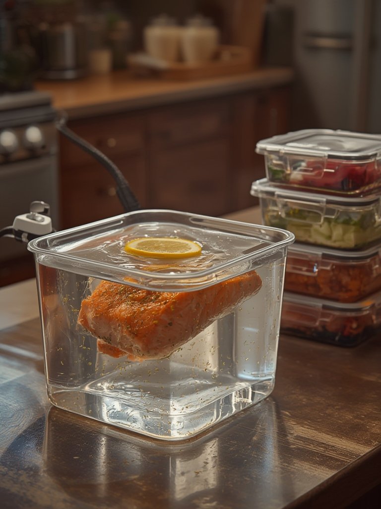 A stack of square containers showing their space-saving design.