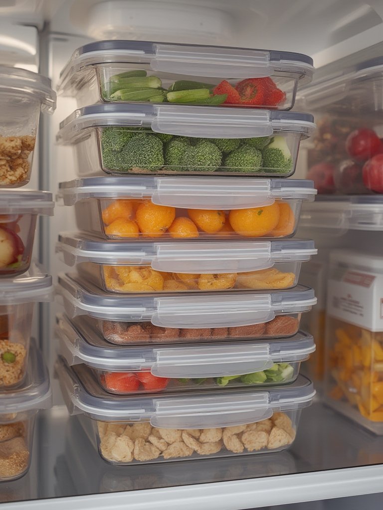 The Joseph Joseph storage containers stacked neatly in a kitchen cabinet.