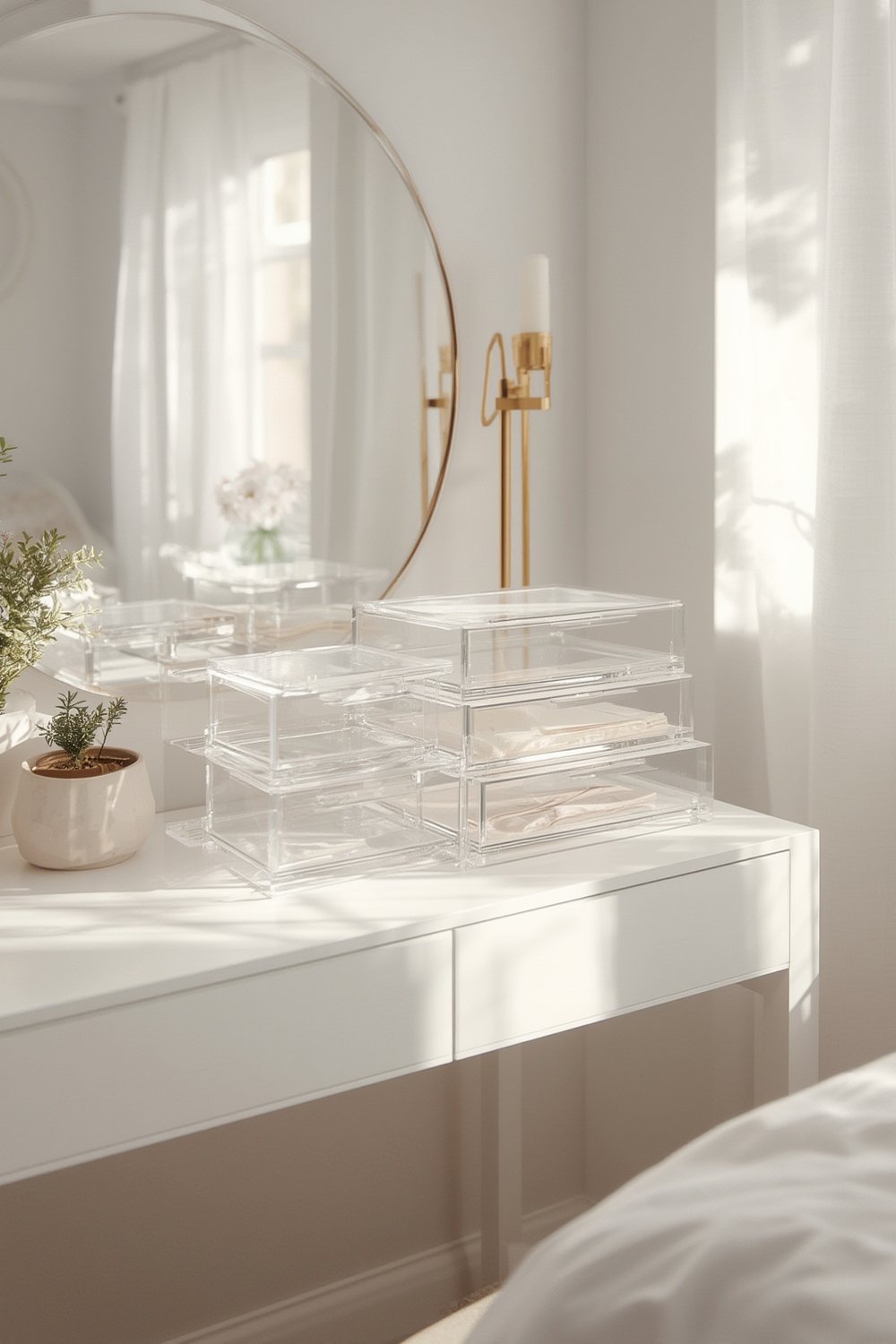 Vtopmart storage drawers organizing a bathroom countertop