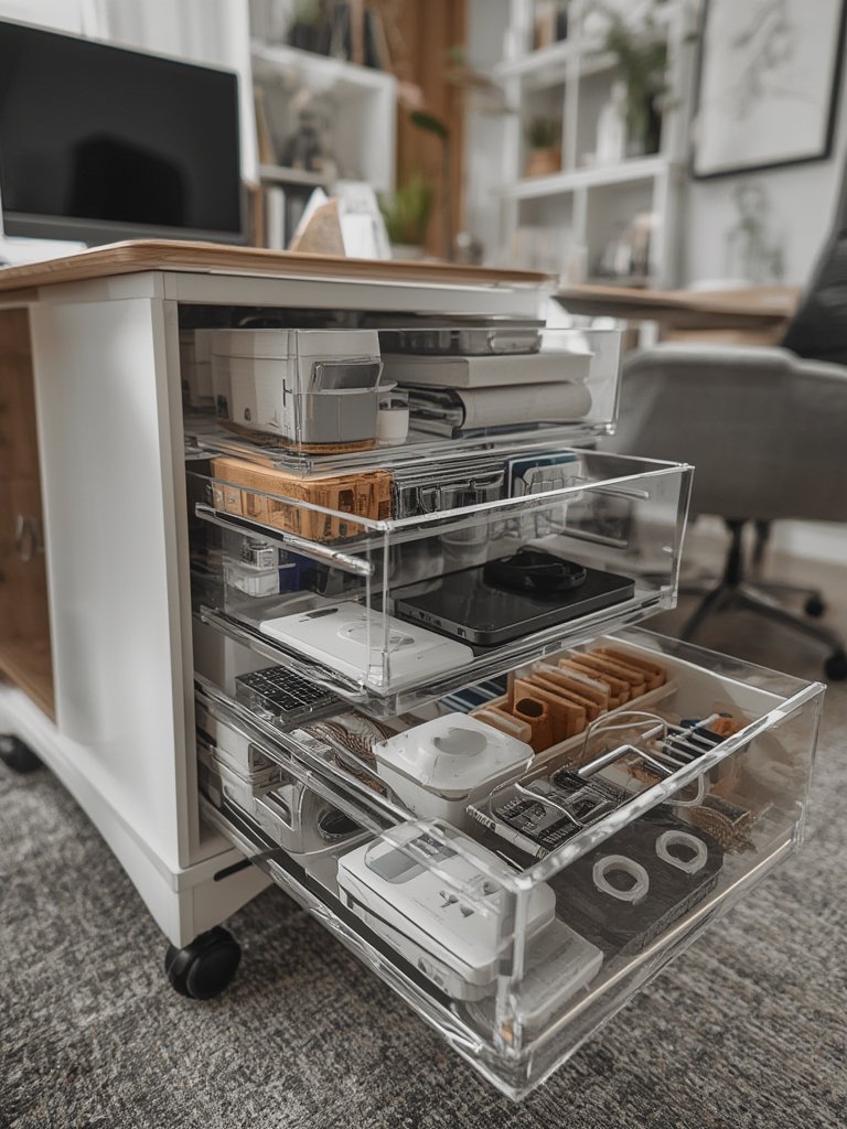 Drawer Tower: 7 Ultimate Steps For Amazing Organization In 2026 2 Close-up of the clear storage drawers on the HOMZ organizer.