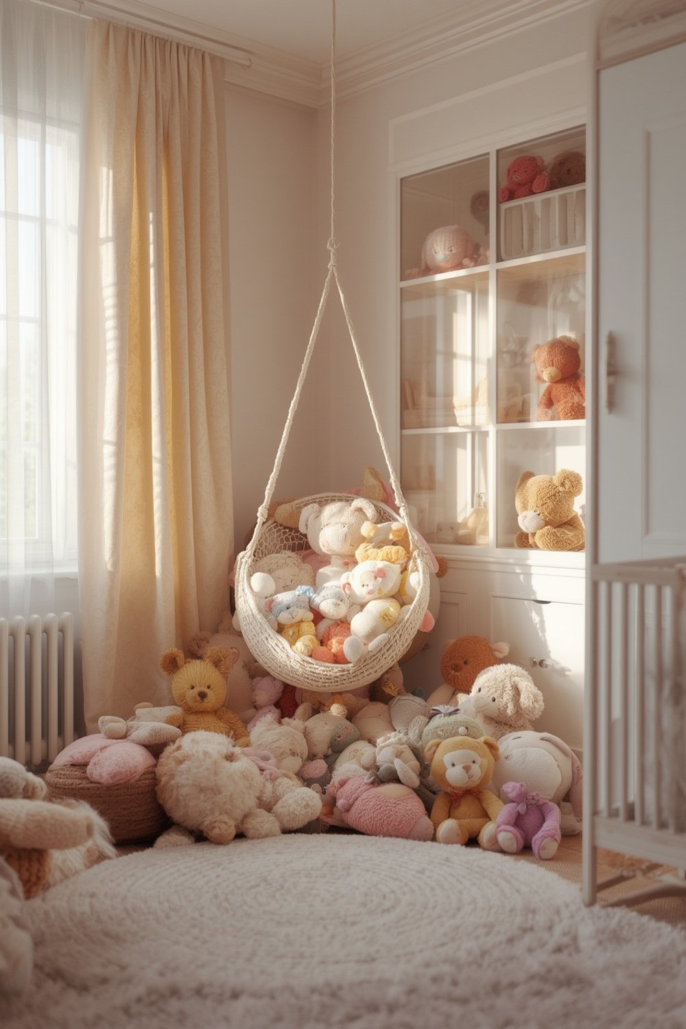 Stuffed Animal: 7 Ultimate Secrets For Amazing Toy Storage In 2026 1 Lilly's Love stuffed animal hammock holding plush toys in the corner of a child's bedroom.
